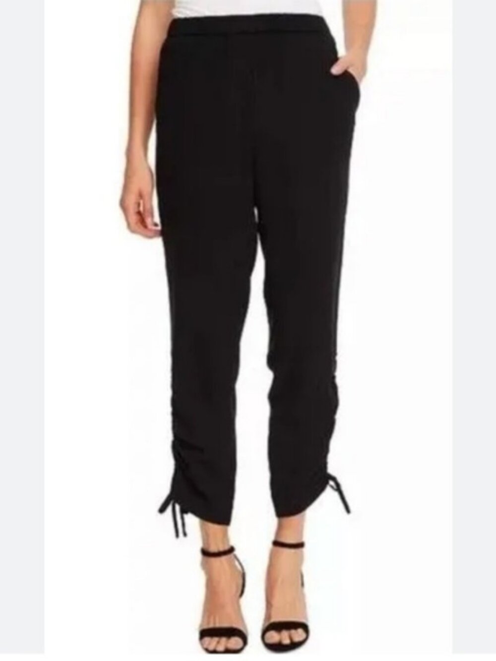 Milly women pant trouser linen 10 navy trouser casual vacation office resort Y2K